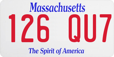 MA license plate 126QU7