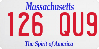 MA license plate 126QU9