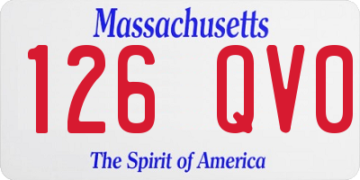 MA license plate 126QV0