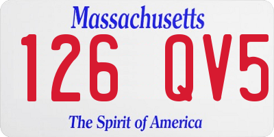 MA license plate 126QV5