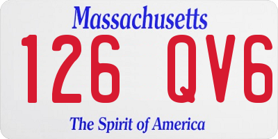 MA license plate 126QV6