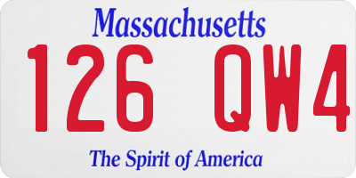 MA license plate 126QW4