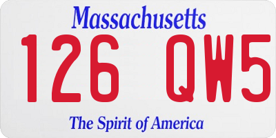 MA license plate 126QW5
