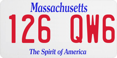 MA license plate 126QW6