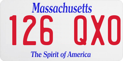 MA license plate 126QX0
