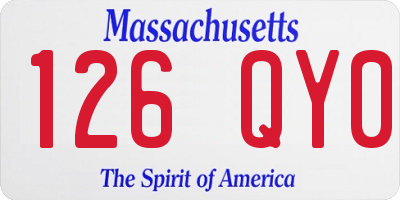 MA license plate 126QY0