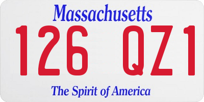 MA license plate 126QZ1