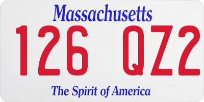 MA license plate 126QZ2