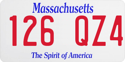 MA license plate 126QZ4
