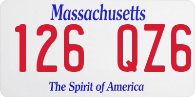 MA license plate 126QZ6