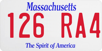MA license plate 126RA4