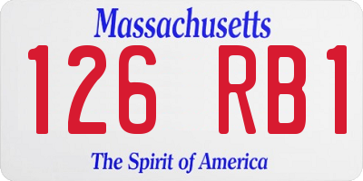 MA license plate 126RB1