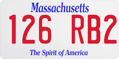 MA license plate 126RB2