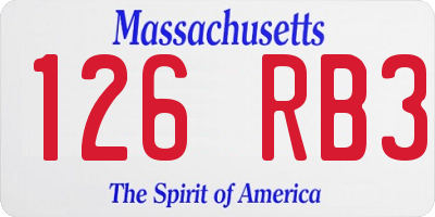 MA license plate 126RB3