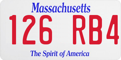 MA license plate 126RB4