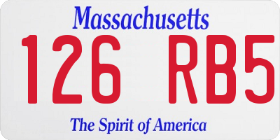 MA license plate 126RB5