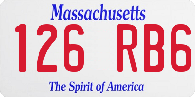 MA license plate 126RB6