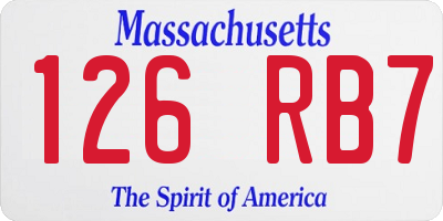 MA license plate 126RB7