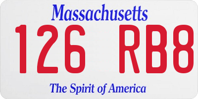 MA license plate 126RB8