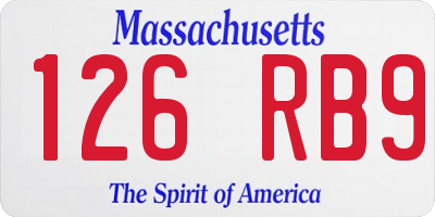 MA license plate 126RB9