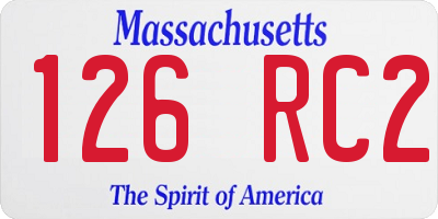 MA license plate 126RC2