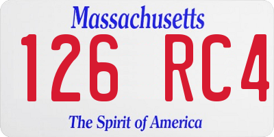 MA license plate 126RC4