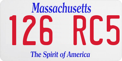 MA license plate 126RC5