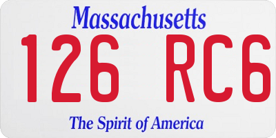 MA license plate 126RC6