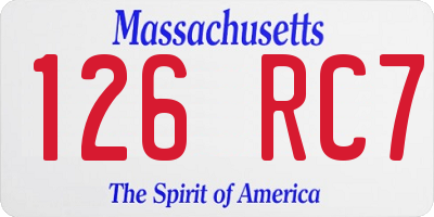MA license plate 126RC7