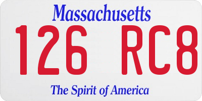 MA license plate 126RC8