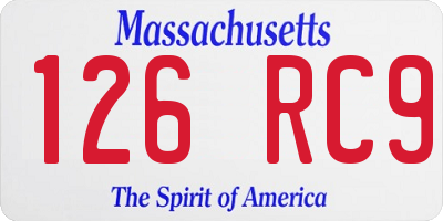 MA license plate 126RC9