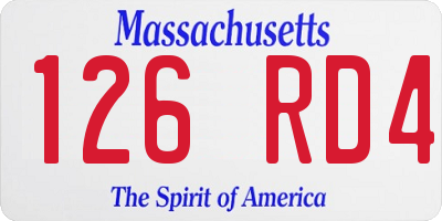 MA license plate 126RD4