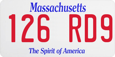 MA license plate 126RD9