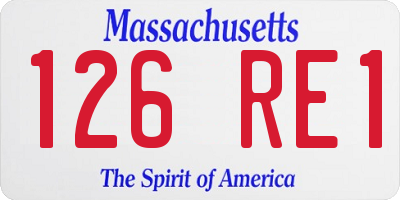 MA license plate 126RE1