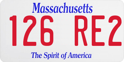 MA license plate 126RE2