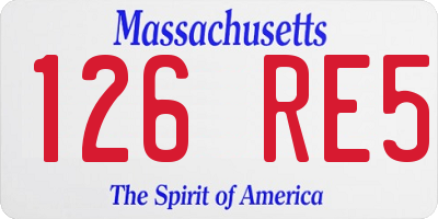 MA license plate 126RE5
