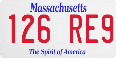 MA license plate 126RE9