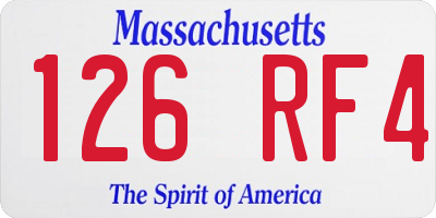MA license plate 126RF4