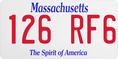 MA license plate 126RF6