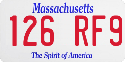 MA license plate 126RF9