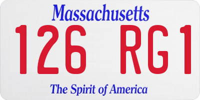 MA license plate 126RG1