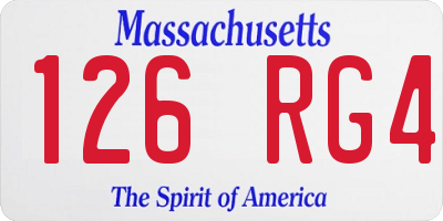 MA license plate 126RG4