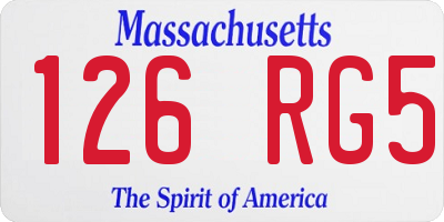 MA license plate 126RG5
