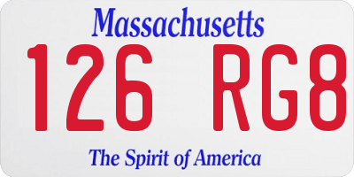 MA license plate 126RG8
