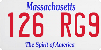 MA license plate 126RG9