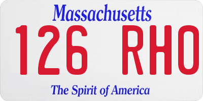 MA license plate 126RH0