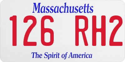 MA license plate 126RH2
