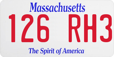 MA license plate 126RH3