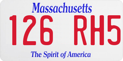 MA license plate 126RH5