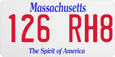 MA license plate 126RH8